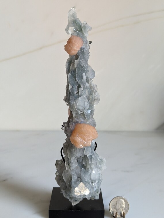 Chalcedony Stalactite with Apophyllite and Stilbite, view 2