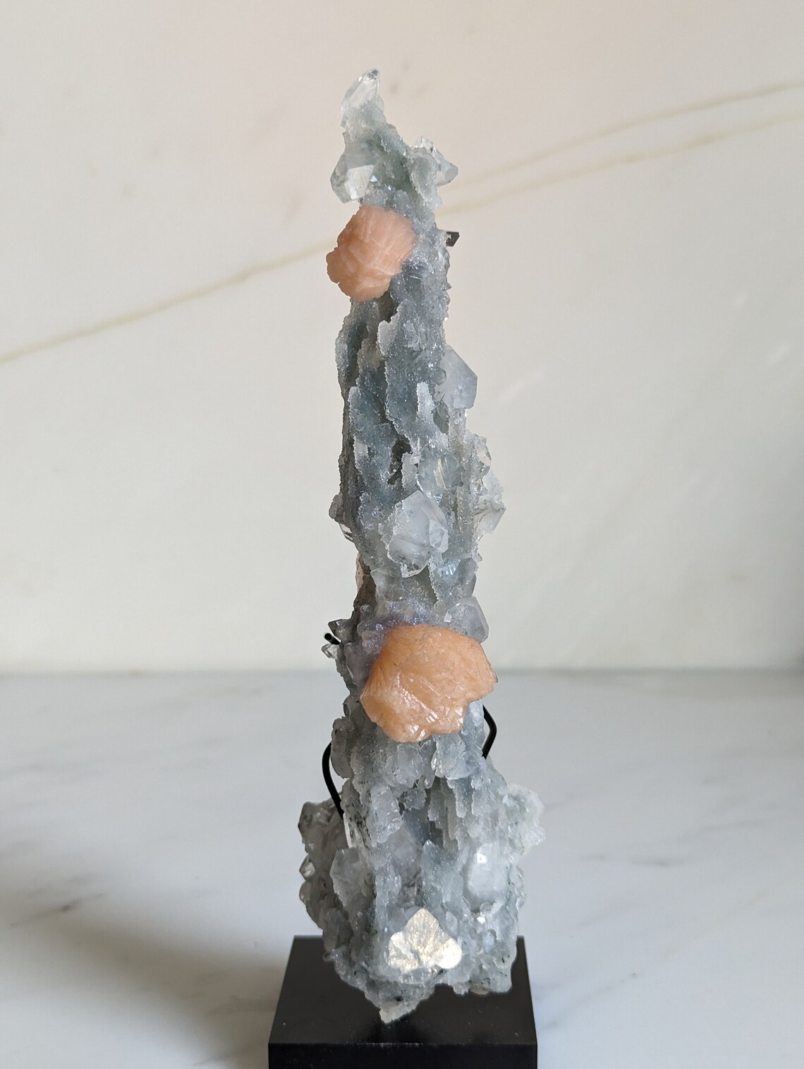 Chalcedony Stalactite with Apophyllite and Stilbite
