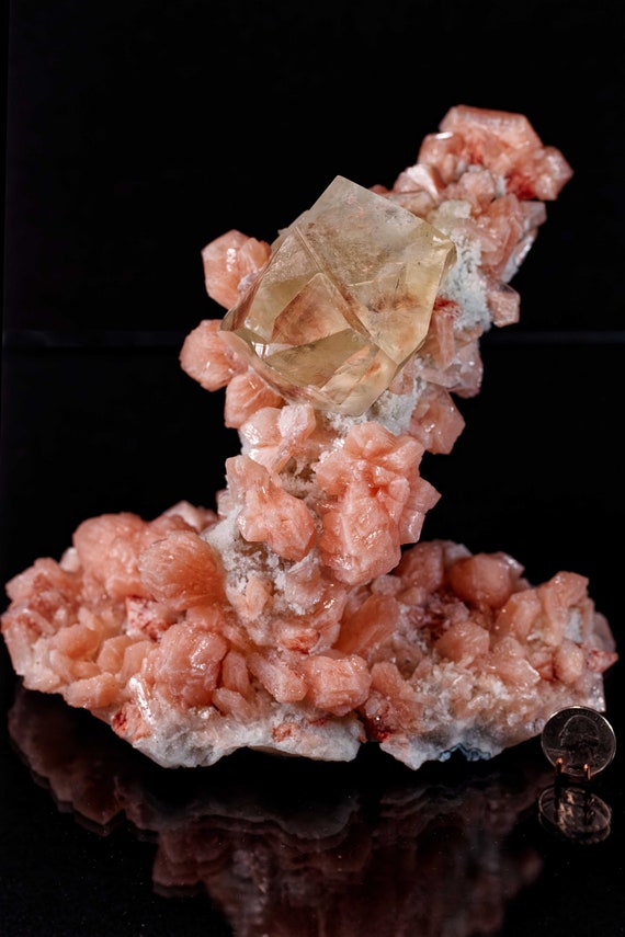 Stalactite with Stilbite and Honey Calcite, view 2