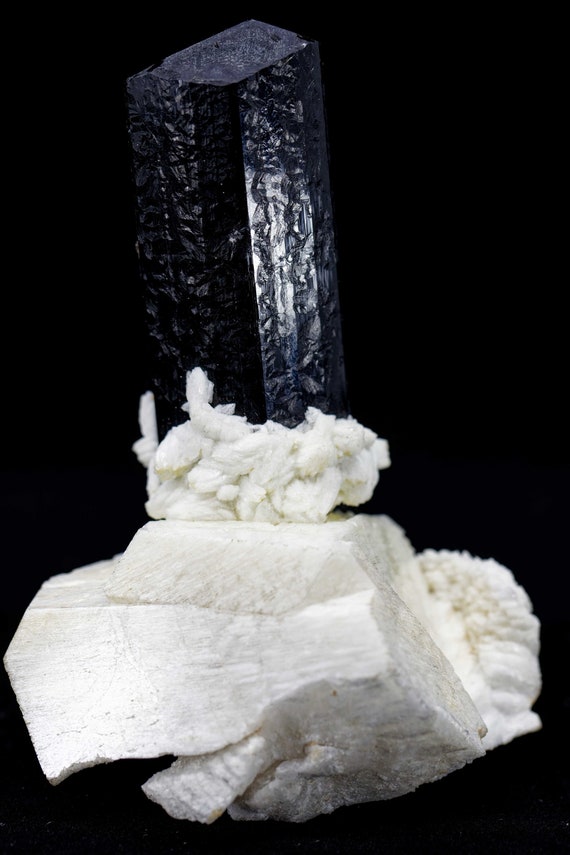 Etched Schorl (Tourmaline) on Matrix