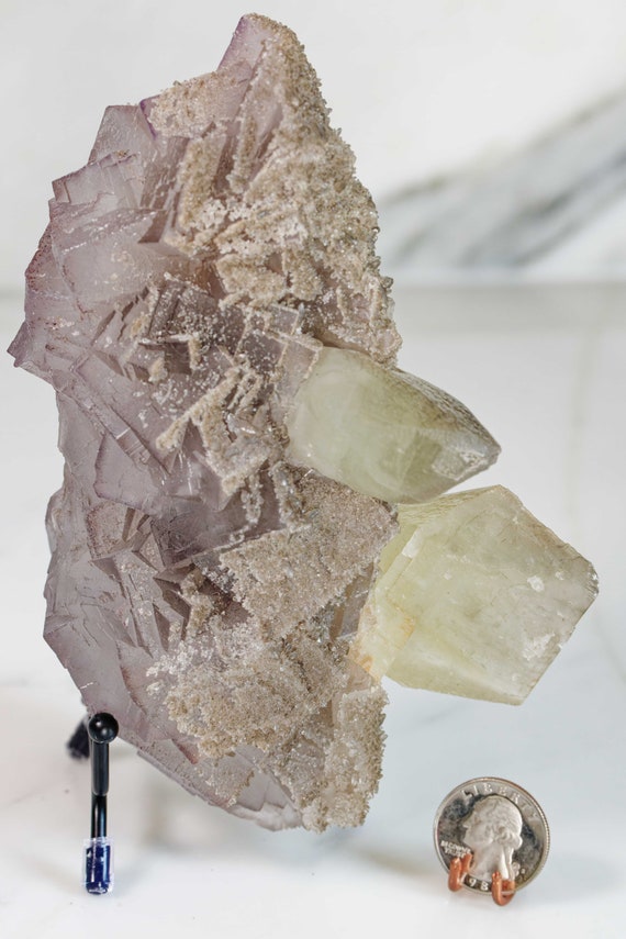 Fluorite with Dogtooth Calcite, view 2