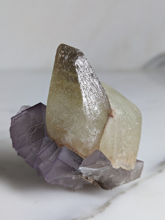 Fluorite with Dogtooth Calcite, view 3