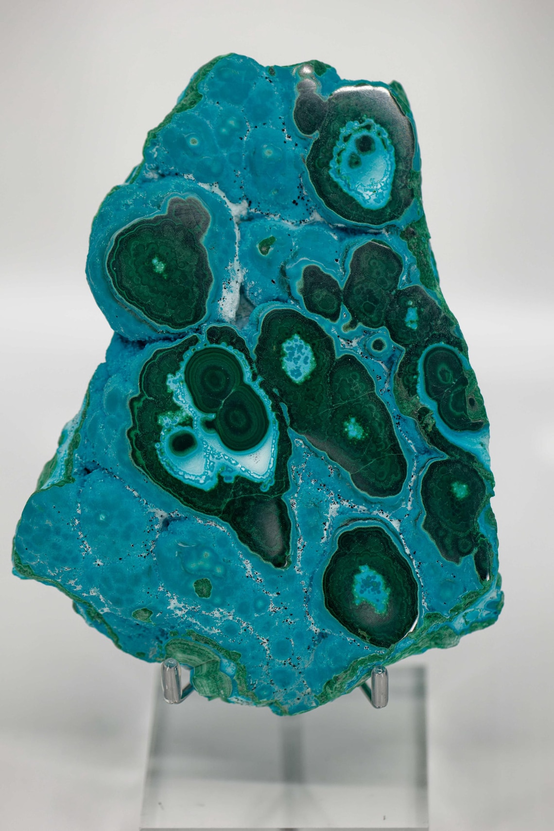 Chrysocolla with Malachite, Democratic Republic of Congo, 615 g, 12 x 15 x 2 cm | Large Cabinet
