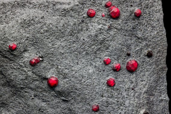 Almandine Garnet with Graphite and Dravite, view 3