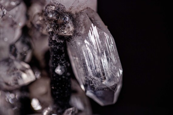Apophyllite and Gray Chalcedony Stalactite, view 2