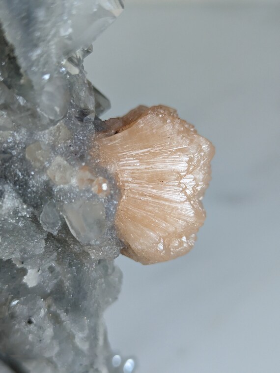 Chalcedony Stalactite with Apophyllite and Stilbite, view 4
