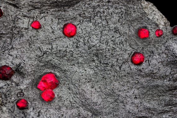 Almandine Garnet with Graphite and Dravite, view 2