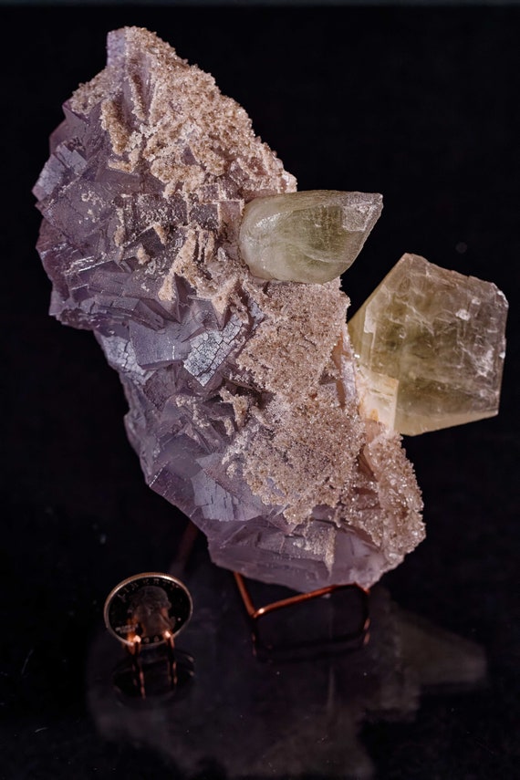 Fluorite with Dogtooth Calcite, view 9
