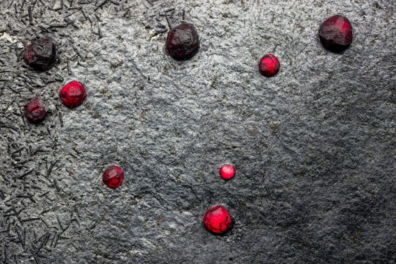 Almandine Garnet with Graphite and Dravite, view 4