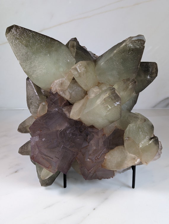 Fluorite with Dogtooth Calcite, view 7