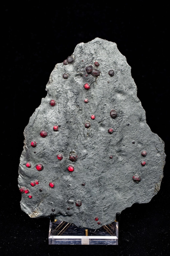 Almandine Garnet with Graphite and Dravite