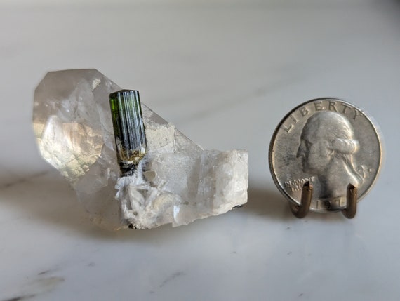 Green Cap Tourmaline with Quartz and Feldspar, view 2