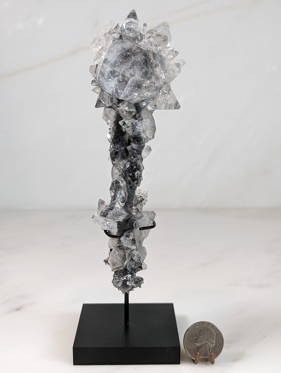 Apophyllite and Gray Chalcedony Scepter, view 5