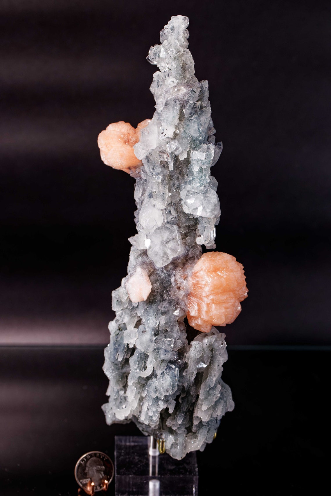 Chalcedony Stalactite with Apophyllite and Stilbite