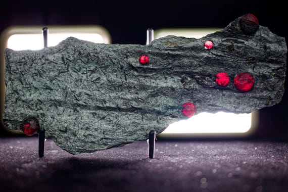 Almandine Garnet with Graphite and Dravite