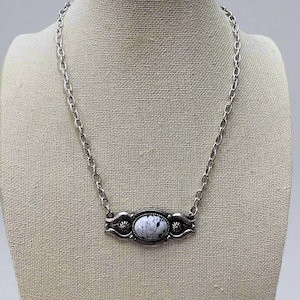 Faux White Buffalo Bar Necklace - 18 inch + 3