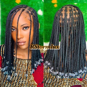 Ready to Ship Full Lace Knotless Braided Wig for Black Women - Etsy