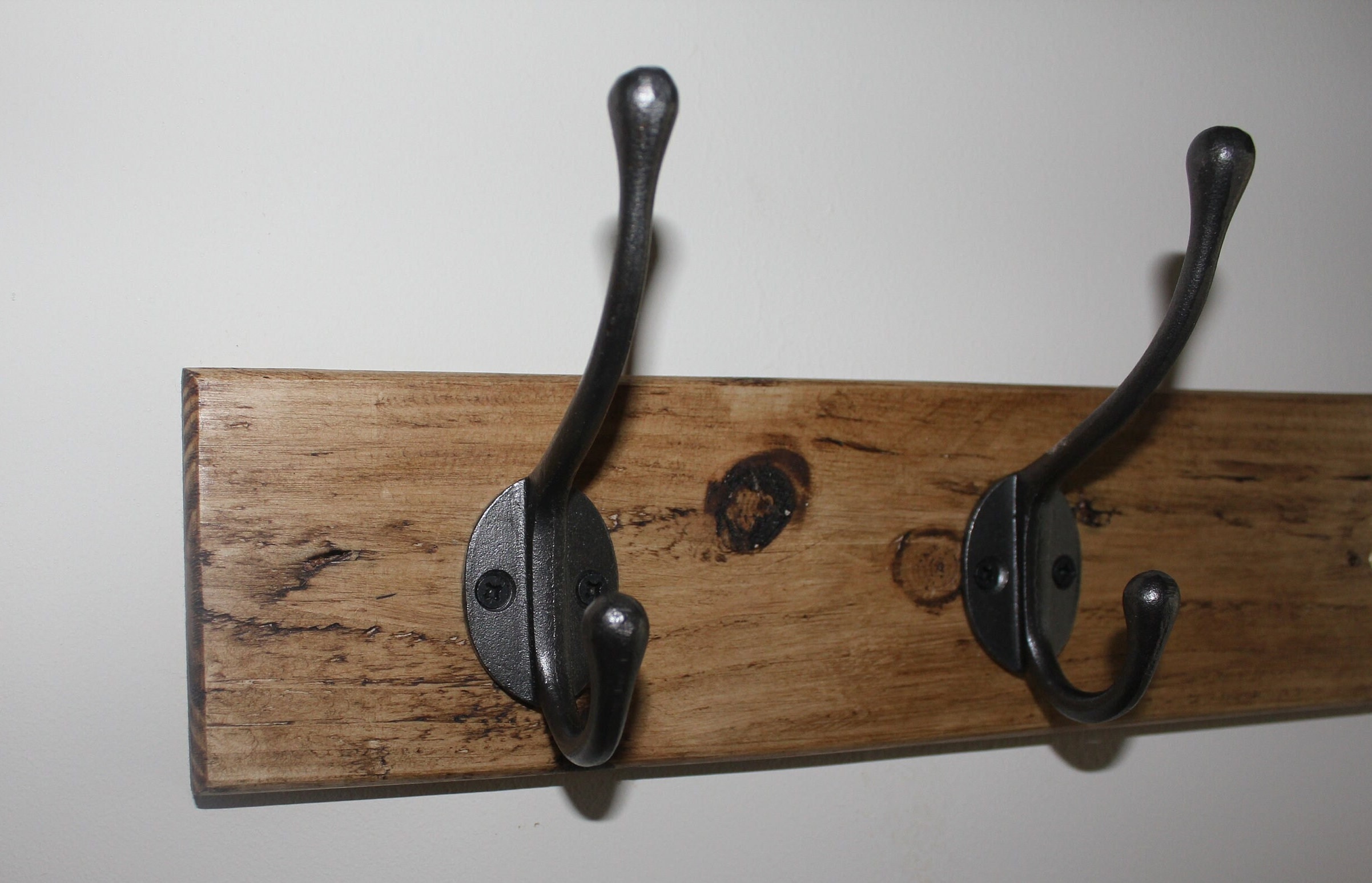 Dark wood 2024 coat hooks
