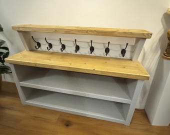 Solid Wooden Handmade Rustic Shoe Rack Farmhouse Style Farrow