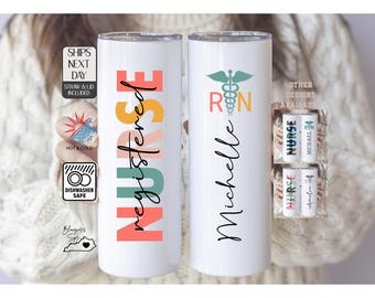 RN Nurse Tumbler, Gift for Nurse Appreciation, Nursing Student Graduation Gifts, CNA Gift, LPN Gift, Healthcare Worker, Nursing Tumbler Gift