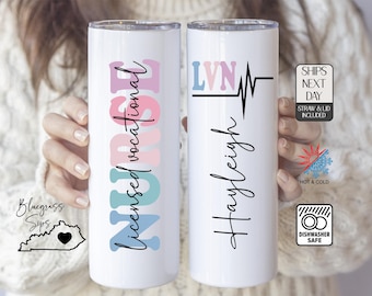Nurse Tumbler, Personalized Nurse Gift, Nurse Appreciation Gift, Nursing Student Gift, LV Nurse Gift, Nurse Graduation Gift, Nurse Cup
