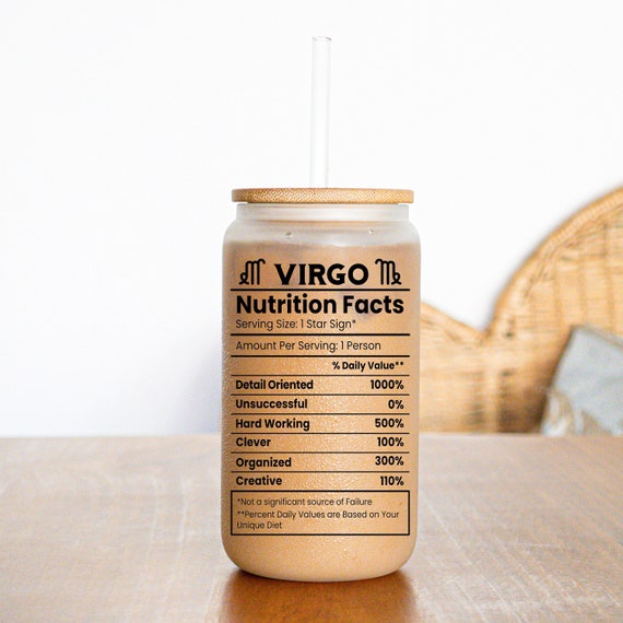 Personalized Virgo Zodiac Sign Coffee Cup Glass Tumbler Virgo Birthday With Name Constellation Astrology Gift For Her Christmas Halloween