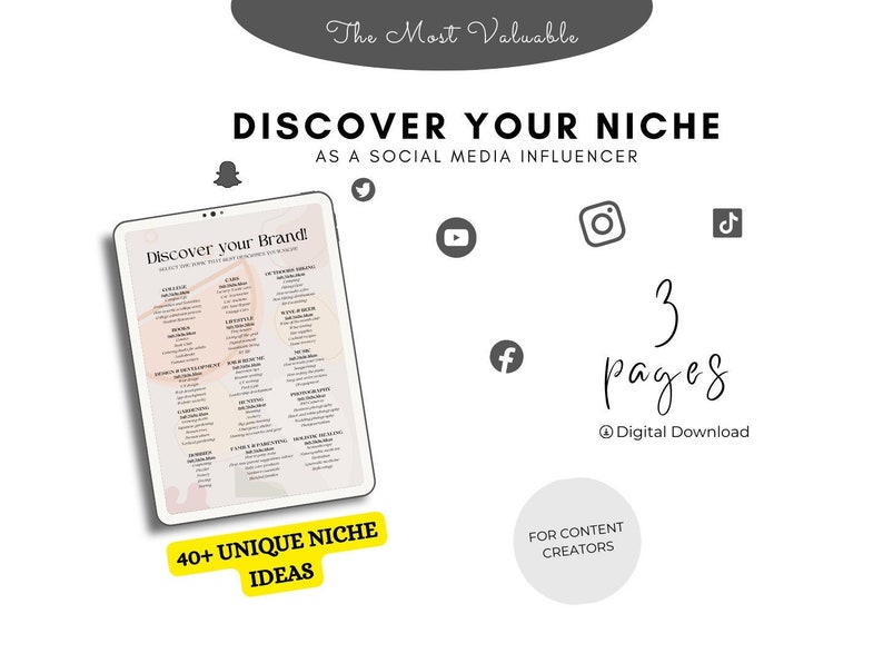 Find Your Niche, Top Social Media Niches, Content Creator, Social Media Influencer, UGC Etsy