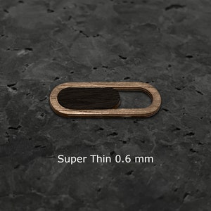 3 Pack Natural Privacy Ebony and Walnut Slide Real Wood Webcam Cover Made in USA, 0.6 mm Thin for MacBook, Laptop, iMac, iPad, iPhone