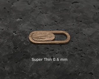 3-pak Natural Privacy Walnut Slide Prawdziwe drewniane osłony na kamerę internetową Wyprodukowano w USA, grubość 0,6 mm do MacBooka, laptopa, iMaca, iPada, iPhone'a
