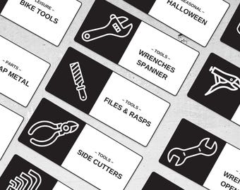 Tools Organisation Labels | Clean-Up Your Workshop, Garage and Toolbox with Stickers | Printable & Editable | Perfect housewarming gift