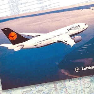 Airbus A310-300 de Lufthansa au-dessus de la ligne de côte | Collection de cartes postales | Amateur d'avions | Cartes postales de compagnies aériennes | Collectionneur d'avions