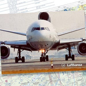 Lufthansa McDonnell Douglas DC10-30 à l'aéroport | Collection de cartes postales | Amateur d'avions | Cartes postales de compagnies aériennes | Collectionneur d'avions