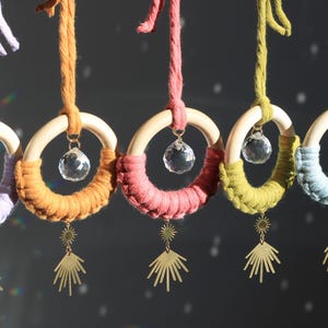 Macrame Prism Car Charm, Crystal Sunburst - Made-To-Order