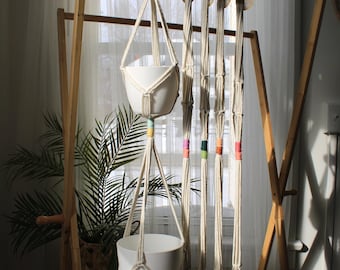 Macrame Color Block Double Plant Hanger - Made-To-Order