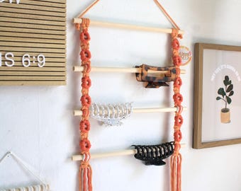 Macrame  Daisy Hair Claw Organizer