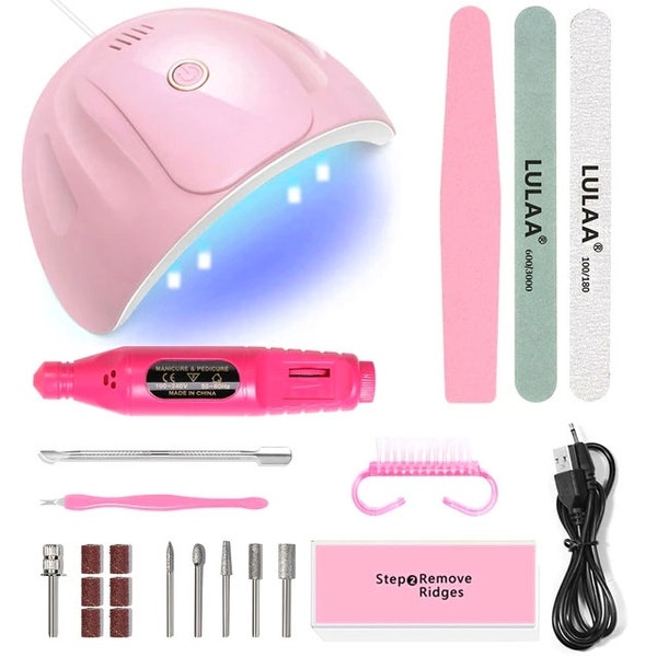 Ensemble der Manufaktur mit Lampe Mini803 ongles, Kit d'accessoires de soin des ongles, Stil der Bestimmung, ponceuse, heute Nacht,