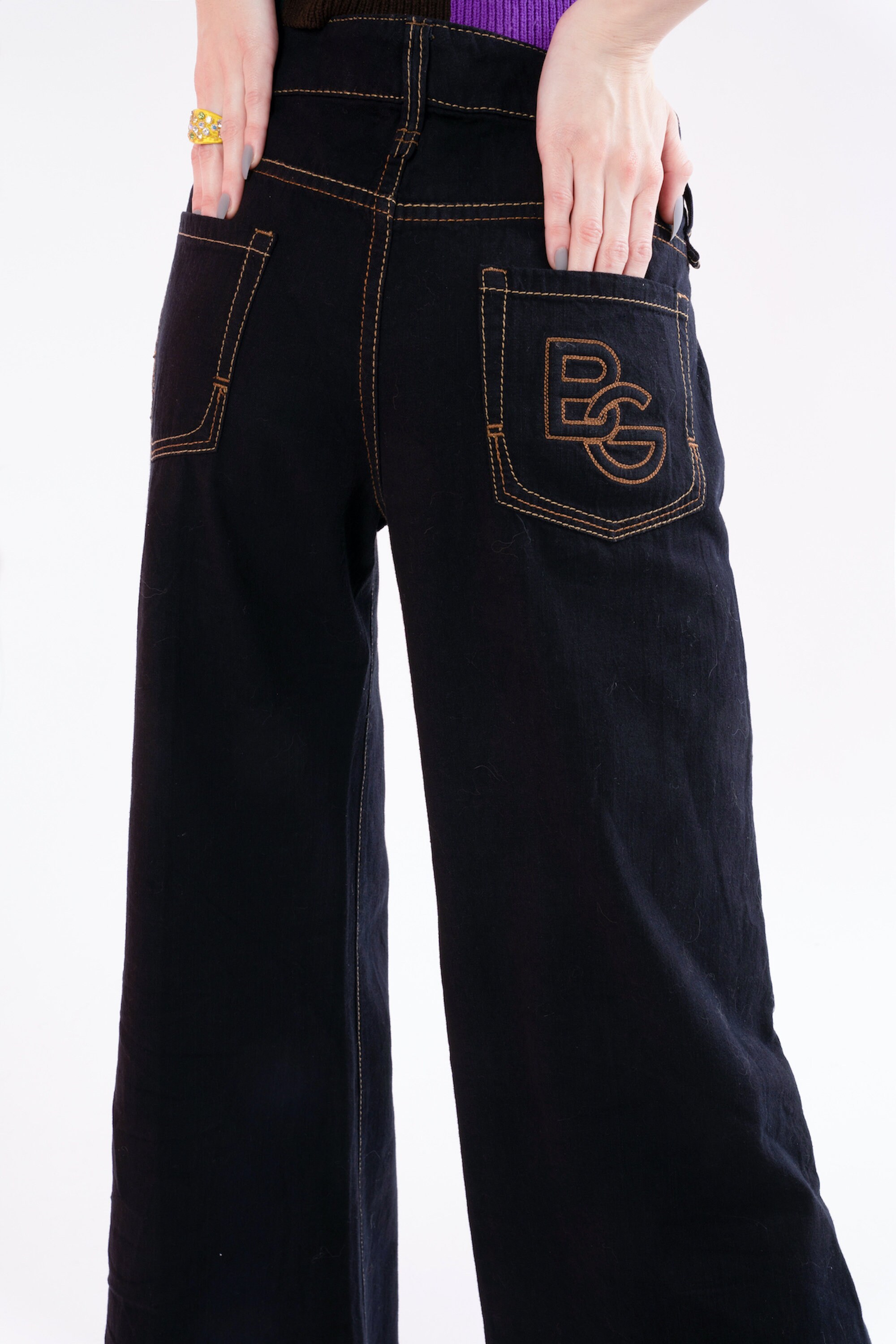 デニム・ジーパン DARKFOG - Dark Embroidered Wide-Leg Denim Pants Amazon.com: SXUANMIL jeans for women trendy Hole Ripped Wide