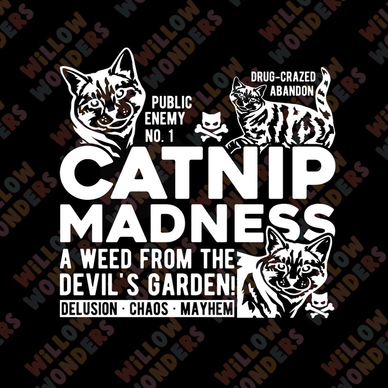Catnip Madness Cat Crazy SVG PNG Sublimation Design Vector - Etsy