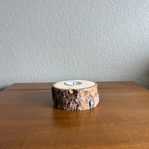 wooden tea candle holder