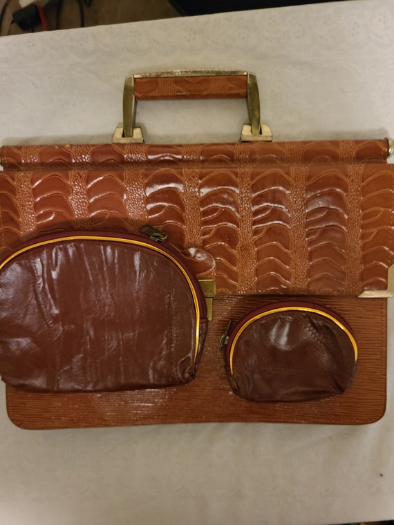 Allan Edwards Vintage Wavy Clutch conatining two … - image 1