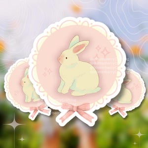 Coquette Bunny || Cute Die Cut Waterproof Laptop & Waterbottle Sticker