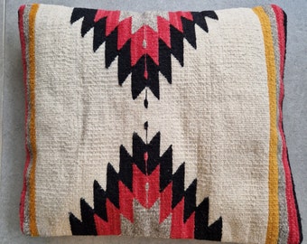 Handmade Mexican Cushion Cover Home Decor - 100% Wool