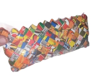 Vintage Handmade Upcycled Chip Clutch Purse