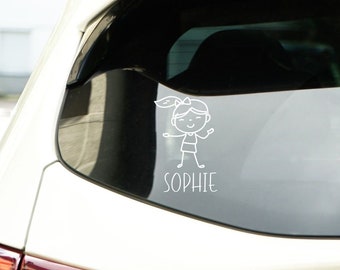 Car sticker - child's name - Baby On Board - lettering - rear window - personalized -
