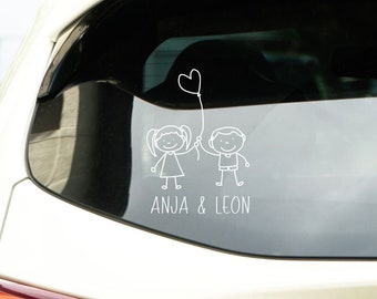 Car sticker - child's name - Baby On Board - lettering - rear window - personalized -
