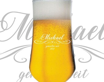 Personalized beer glass - tulip - glass with engraving - gift idea