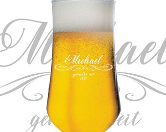 Personalisiertes Bierglas - Tulpe - Glas mit Gravur - Geschenkidee