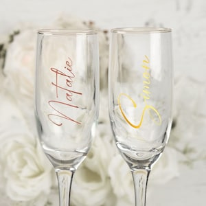 Pegatinas personalizadas / etiquetas / pegatinas para bodas / JGA / bautizo / cumpleaños / celebración para copa de champán / copa de vino / copa imagen 1