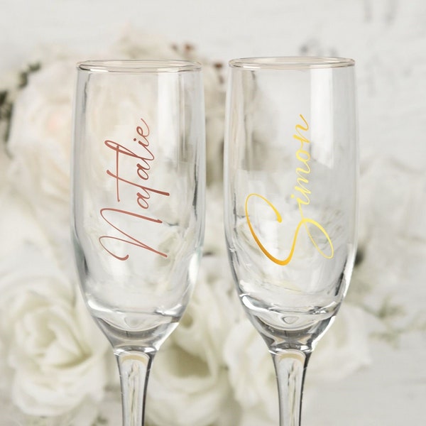 Personalisierte Aufkleber / Etiketten / Sticker zur Hochzeit / JGA / Taufe / Geburtstag / Feier für Sektglas / Weinglas / Glas