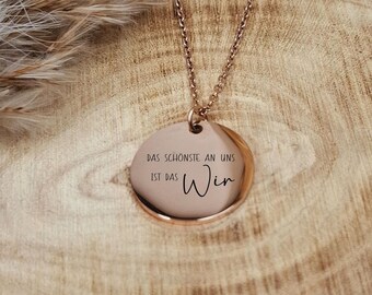 Necklace The most beautiful thing about us is that we - Rose, Gold or Silver - Engraving - Fashion Jewelry - Gift